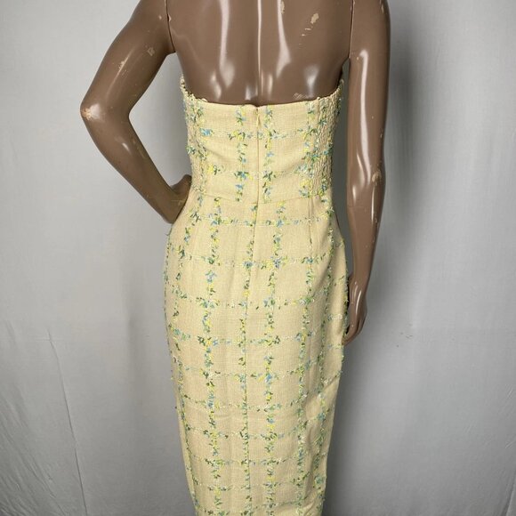 Amanda Uprichard “Ivry” Tweed Strapless Midi Dress – Size M (NWOT) - Picture 5 of 8